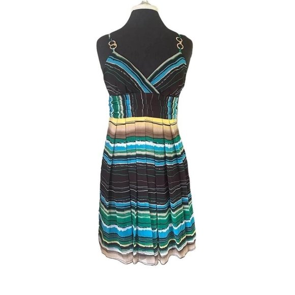 Candie’s Dress Size 7 Juniors, Multicolor Sheer with Full Lining Side Zip - Picture 1 of 9